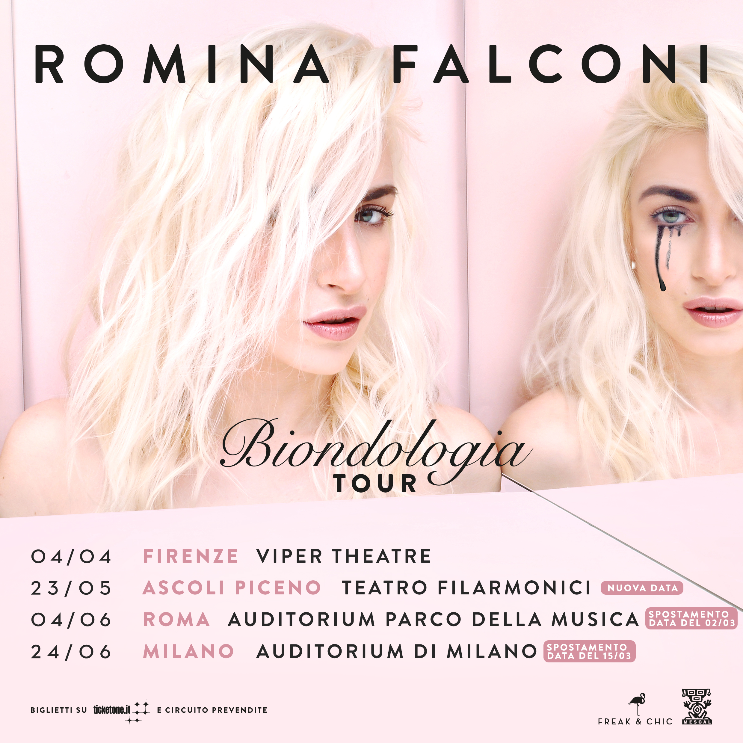 ROMINA FALCONI: spostati a giugno i concerti di ROMA e MILANO